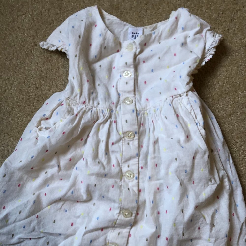 NWOT Gap polka dot button up dress 18-24m